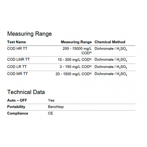 Lovibond® Water Testing Tintometer® Group COD Set-Up MD 100