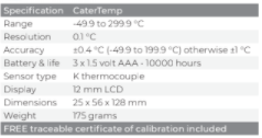 CATERTEMP® THERMOMETER & PROBE