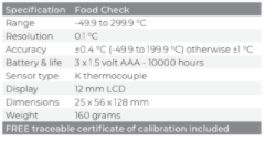 FOOD CHECK THERMOMETER & PROBE