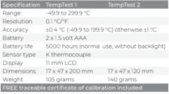 TEMPTEST® 1 & 2 THERMOMETERS