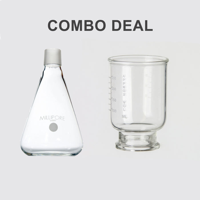 Glass Funnel, 300ml & Ground joint flask 1000ml Combo